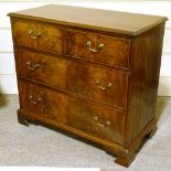 A George III mahogany chest of 2 long and 2 short drawers of small size, width 88cm, height 79cm