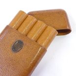 A Vintage leather-covered cigar case, 16cm x 8.5cm A few very light surface abrasions through normal