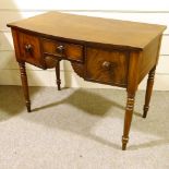 Early 19th century mahogany knee-hole sideboard of small size, with shell carved apron and ring