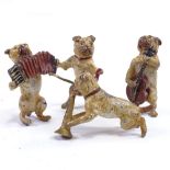 Austrian cold painted bronze miniature 4-piece dog band, largest height 4cm, one piece with