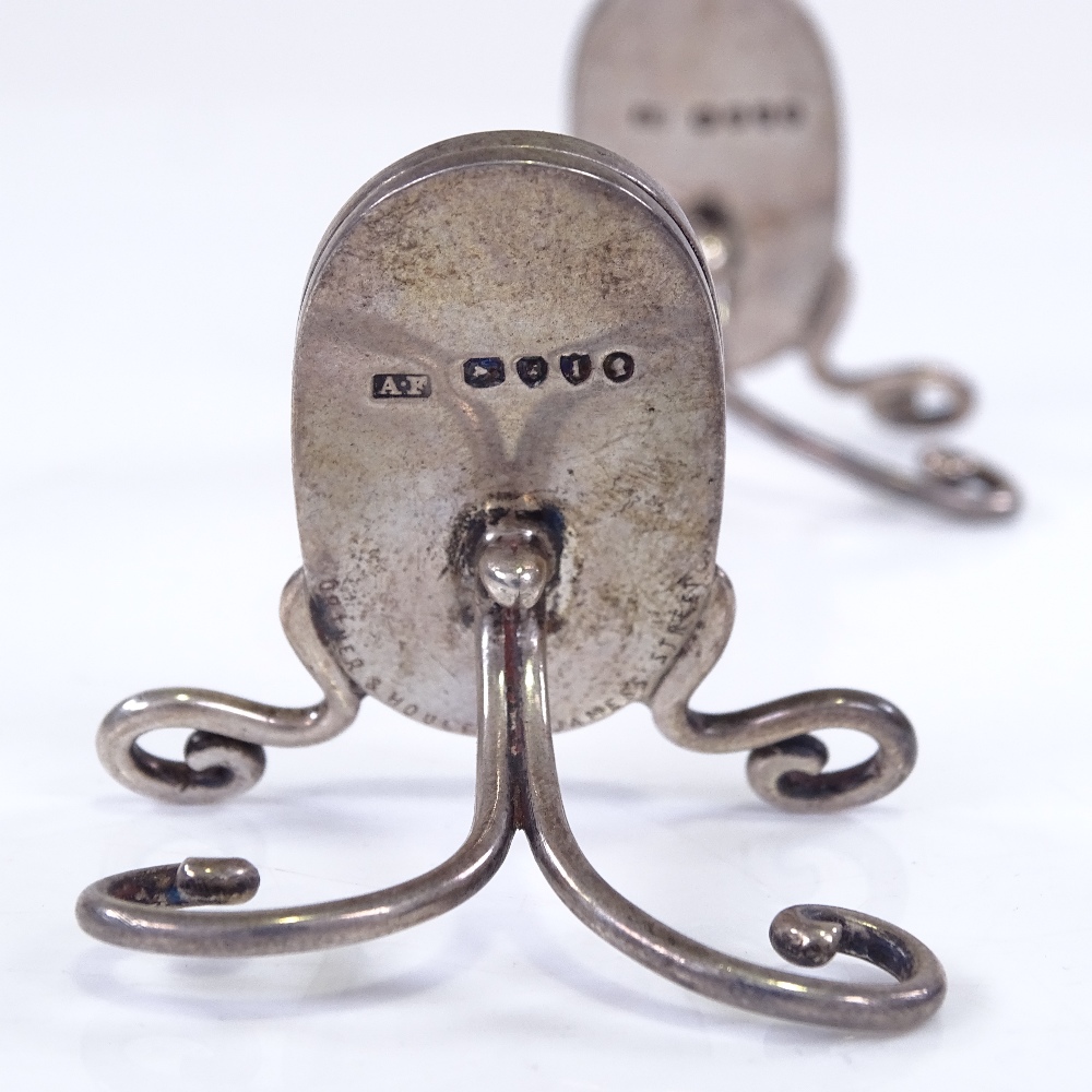 A pair of Victorian novelty silver Chinese ingot menu holders, by Alfred Fuller, hallmarks London - Image 4 of 4