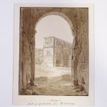 19th century European School, Arch of Constantine from the Colosseum, unsigned, 8" x 6", mounted