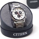 CITIZEN - a stainless steel Eco-Drive Perpetual Calendar quartz chronograph alarm wristwatch, ref