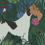 Limited edition colour print, Terrier, indistinctly signed, from an edition of 15 copies, image