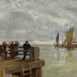 Late 19th century Cornish School, oil on canvas, bringing home the catch, unsigned, 36" x 50",