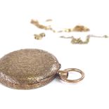 Various gold and unmarked yellow metal, including 9ct fob watch case, 9ct cross pendant necklace,