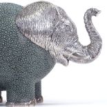 A Lotus Arts de Vivre of Thailand, galuchat stingray leather and sterling silver elephant