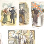 A folder of 19th century political caricature lithograph prints, by Tom Merry, circa 1891