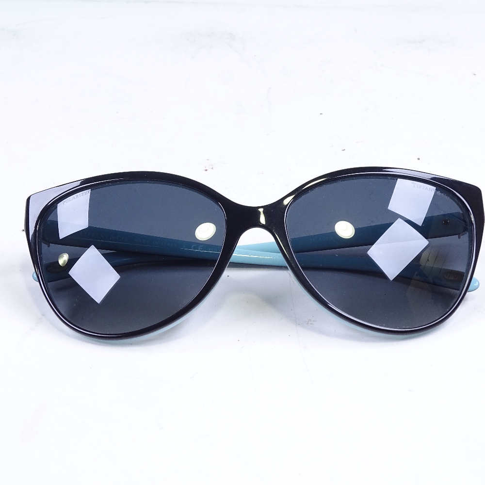 A pair of new Tiffany & Co black and blue framed sunglasses, leather-cased, RRP £335 - Image 2 of 3