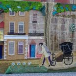 Janet Rowlins, a mixed media tapestry collage frieze, depicting an historic scene on The Pantiles at