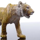 Austrian cold painted bronze tiger, no maker's marks, length 12cm Very good condition, a few tiny