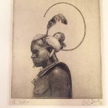 Early 20th century engraving, portrait of a man, indistinctly signed in pencil, plate 10" x 7.5",