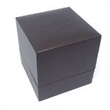 A Gucci watch box with filled in warranty card Very good original condition, no damage