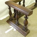 A 19th century oak Club fender with turned balusters, width 1.73m