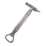An electroplate combination corkscrew/ice pick/bottle opener, length 18cm Plating around the main