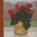 Janet Buckle, oil on canvas, still life, pot plant, 16" x 12", framed Good condition