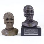 D Ntuli, bronze sculpture together with its clay model, old man, both signed, bronze, is dated