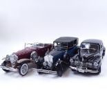 Various Franklin Mint model cars, including 1929 Rolls Royce Phantom, and 1930 Duesenberg