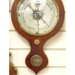 A 19th century mahogany and rosewood wheel barometers/thermometers, signed Plum Maidenhead 94cm