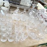 Assorted crystal glassware, including Tudor, 2 decanters, 2 jugs etc