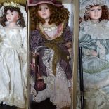 3 large Knightsbridge Collector's Dolls, boxed, height approximately 60cm