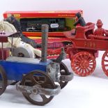 A reproduction painted cast-iron fire patrol, Hornby Dublo Duchess of Montrose locomotive and