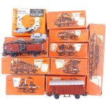 10 Marklin model railway tenders and coaches, all boxed