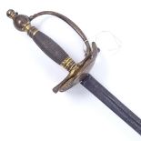 A Victorian ceremonial Officer's dress sword, brass wirework hilt, blade length 82cm