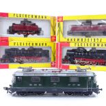 5 Fleischmann HO gauge model railway locomotives, all boxed