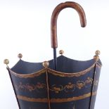 A Toleware tin umbrella stand, overall height 73cm