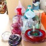 A group of Studio glass items, including Whitefriars and Scandinavian