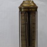 A 19th century Portuguese brass ship's mercury stick barometer, by R N Desterro of Lisbon, with