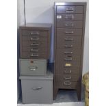 A Stor metal 12-drawer filing cabinet, and 3 others (4)