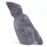 A Zimbabwean carved pink soapstone Shona bird sculpture, indistinctly signed Paul Gwichiad?,