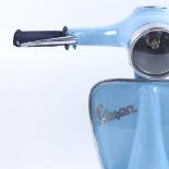 A modern novelty painted metal Vespa moped front table lamp, height 33cm