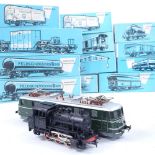 A collection of Marklin model railway tenders and locomotive, all boxed