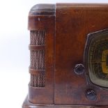 A Vintage mahogany-case Detrola 335A valve radio, length 47cm