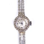 BENEDICT - an early 20th century lady's 18ct white gold Incabloc mechanical cocktail wristwatch,