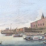 After Marieschi, hand coloured engraving, view of The Doge's Palace Venice, published by Lauri &