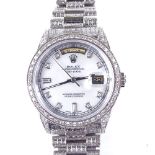 ROLEX - an 18ct white gold Oyster Perpetual Day-Date automatic wristwatch, ref. 18238, circa 1993,