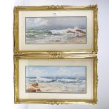 Mansell Gower, pair of late 19th/early 20th century watercolours, shore scenes near Cromer and