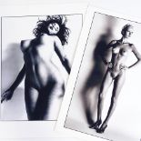 Helmut Newton, 5 black and white photographs, erotic nudes, numbered verso from an edition of 100,