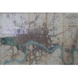 A large re-print map, London in Miniature with the Surrounding Villages, the original map was