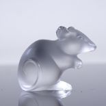 LALIQUE - miniature frosted glass mouse, height 3.5cm Perfect condition