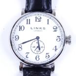 LINKS OF LONDON - a stainless steel Greenwich quartz wristwatch, ref. 6020.1121, white dial with