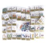 76 pairs of gem stone set earrings, with 9ct gold fittings, gem stones include jade, agate,