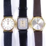 3 various wristwatches, including Solvil et Titus Feuille D'Or quartz example, (3) All generally