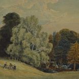 Emily Rebecca Prinsep, watercolour, scene at Ashgrove 4th August 1834, signed, 6.5" x 10", framed