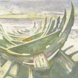 Sophie MacPherson, colour lithograph, skeleton, Gruinard Bay, signed in pencil, no. 8/50, image 13.