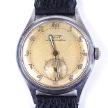 TISSOT - a Vintage stainless steel Bumper automatic wristwatch, ref. 6536-1, champagne dial with